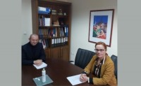 AIGINIONEWS: Συνάντηση της βουλεύτριας Ε. Σκούφα με τον Πρόεδρο του Ε.Β.Ε Πιερίας Ηλία Χατζηχριστοδούλου